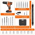 thumbnail image 4 of NEXPOW 24V Cordless Drill-Brushless Power Drill Set, 3/8" Keyless Chuck,18+1 Position Electric Drill, 2-Speed Transmission Tool Drill with 2Battery&Fast Charger, 4 of 8