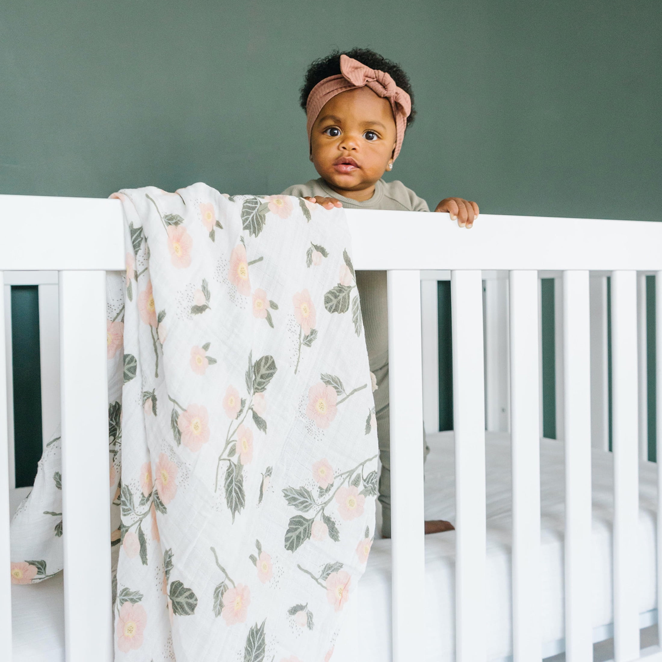 Red Rovr 100% Organic Cotton Muslin Swaddle Infant Blanket 2 Pk, Unisex, Blushing Bloom