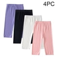 thumbnail image 2 of ZACPNCV 4 Pieces Girls Capris Leggings Cotton Cropped Leggings School Uniform Pants for Girls Multicolor 12-13 Years, 2 of 9