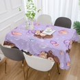 thumbnail image 5 of 60x60 Inch Tablecloth Polyester Square Tablecloth for Home Kitchen Dinner Decor Purple Adorable Mermaid, 5 of 9