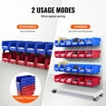 thumbnail image 3 of VEVOR Plastic Storage Bin, (11-Inch x 5-Inch x 5-Inch), Hanging Stackable Storage Organizer Bin, Blue/Red, 12-Pack, Heavy Duty Stacking Containers for Closet, Kitchen, Office, or Pantry Organization, 3 of 9