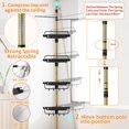 thumbnail image 3 of Upgrade Sturdy Shower Caddy Tension Pole Black and Gold Corner Shower Caddy 18/8 Stainless Steel Rustproof 4 Tier Adjustable Shelves for Bathtub Shampoo Accessories Storage Rack 32-122inch, 3 of 13