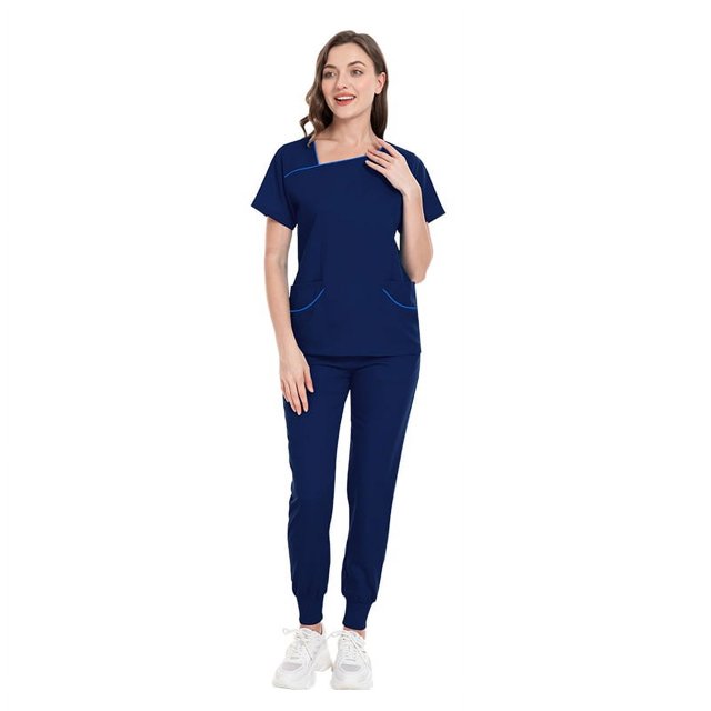 Ropa de enfermería de verano fina y cómoda, informal, de manga corta, para mujer, ropa de trabajo para médico y enfermera