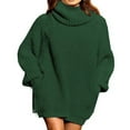thumbnail image 1 of Chandail à Col Roulé pour Femmes Mode Manches Longues Couleur Unie Chandail d'Hiver, 1 of 2