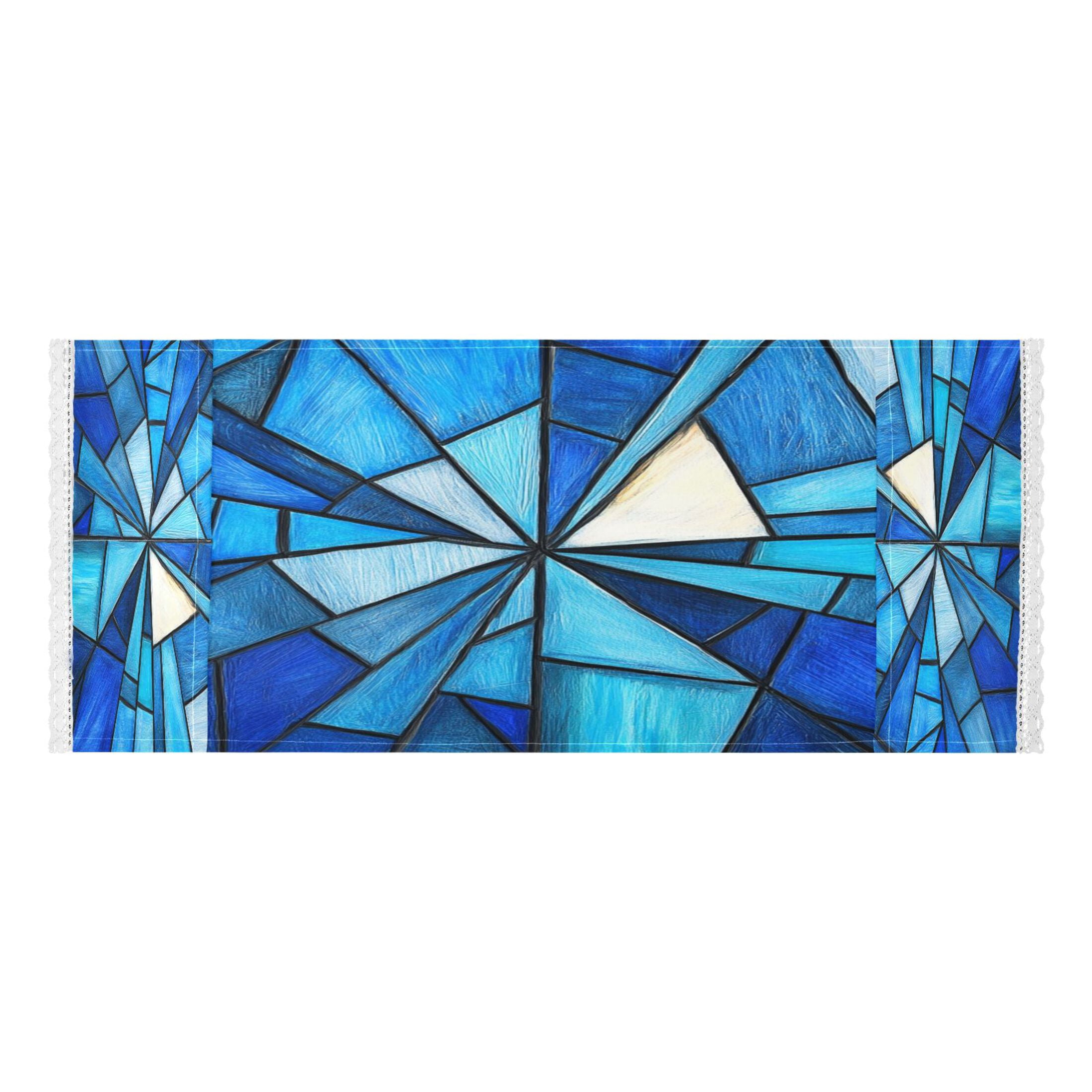 WOBOGO Blue Irregular Glass Washing Machine Cloth Dryer Refrigerator Top Cover Protective Non-Slip Mat For Kitchen Laundry