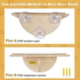 thumbnail image 4 of Pet gift!Cat Window Perch,Cat Hammock with 3 Strong Suction Cups, Wall Mounted Cat Bed and Washable Mat for Indoor Cats , Wood Color, 4 of 6