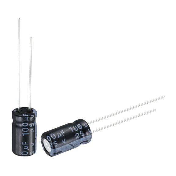 100uF 25V Capacitor, Aluminum Electrolytic Capacitors 105C High Temp 50pcs