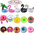 thumbnail image 1 of Flotadores para bebidas de piscina portavasos inflables con bomba de mano, paquete de 15 Namotu LRWJ758, 1 of 7