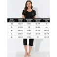 thumbnail image 5 of Unique Bargains Women's Lounge Pajama Round Neck Capri Nightwear Casual Sleepwear Sets, 5 of 5