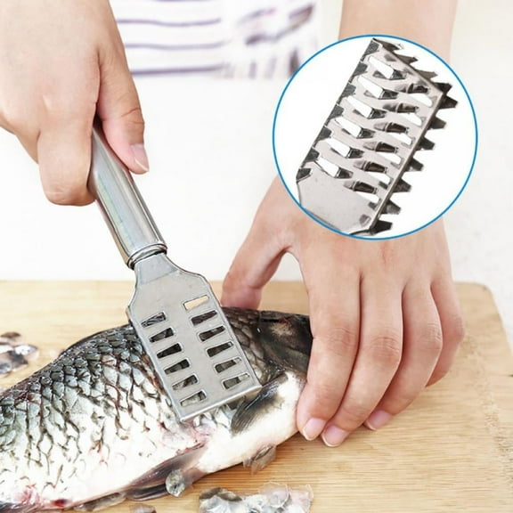 Efficient Stainless Steel Flash Scaler – Quick and Easy Fish Scale Remover with Sawtooth Design for Hassle-Free Cleaning Scale Scraper Ergonomic Design Non-Slip Stainless Steel