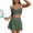 Army Green, variant on Bikini Sets for Women 2 Piece Boyshort Bikini Set Beaded Halter Triangle Swimsuit with Shorts Skirts