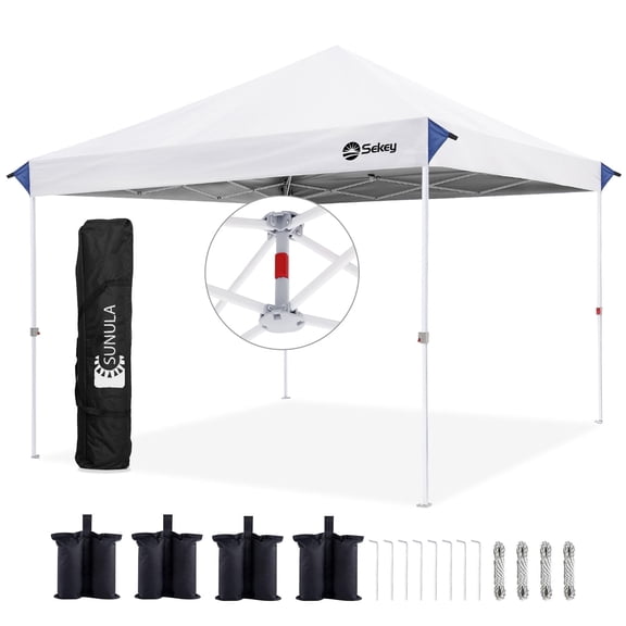 Sekey 10x10 Pop up Canopy Tent, One-Push Instant Setup, 99% UV Protection, Outdoor Canopy with 4 Weight Bags, Waterproof and Windproof