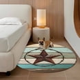 thumbnail image 3 of Texas Star Western Round Area Rug 5ft Washable Large Round Rug for Living Room, Soft Non-Slip Circle Rugs for Dining Room, Vintage Teal Brown Wooden Farmhouse Floor Carpet for Bedroom Entryway Office, 3 of 7