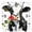 Black White Red, variant on Black White Cow Wooden Wall Clock Silent Non Ticking, Spring Farmhouse Animals Printed Red Floral Square Wall Clocks Battery Operated, Decor Clock for Home Office, Living Room, Kitchen, 10 Inch