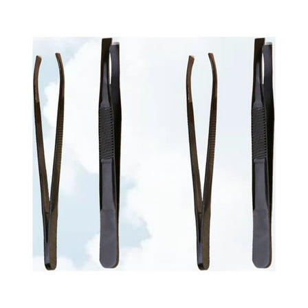 Clispeed Face Tweezers Hair Removal Black 4Pcs