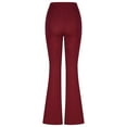 thumbnail image 5 of JGGSPWM High Waisted Flare Leggings for Women's Yoga and Dance Casual Activewear with Bell Bottoms Wine XL, 5 of 5