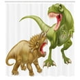 thumbnail image 3 of Ambesonne Dinosaur Shower Curtain, 2 Dinosaurs Pattern, 69"Wx84"L, Green Pink Pale Brown, 3 of 3