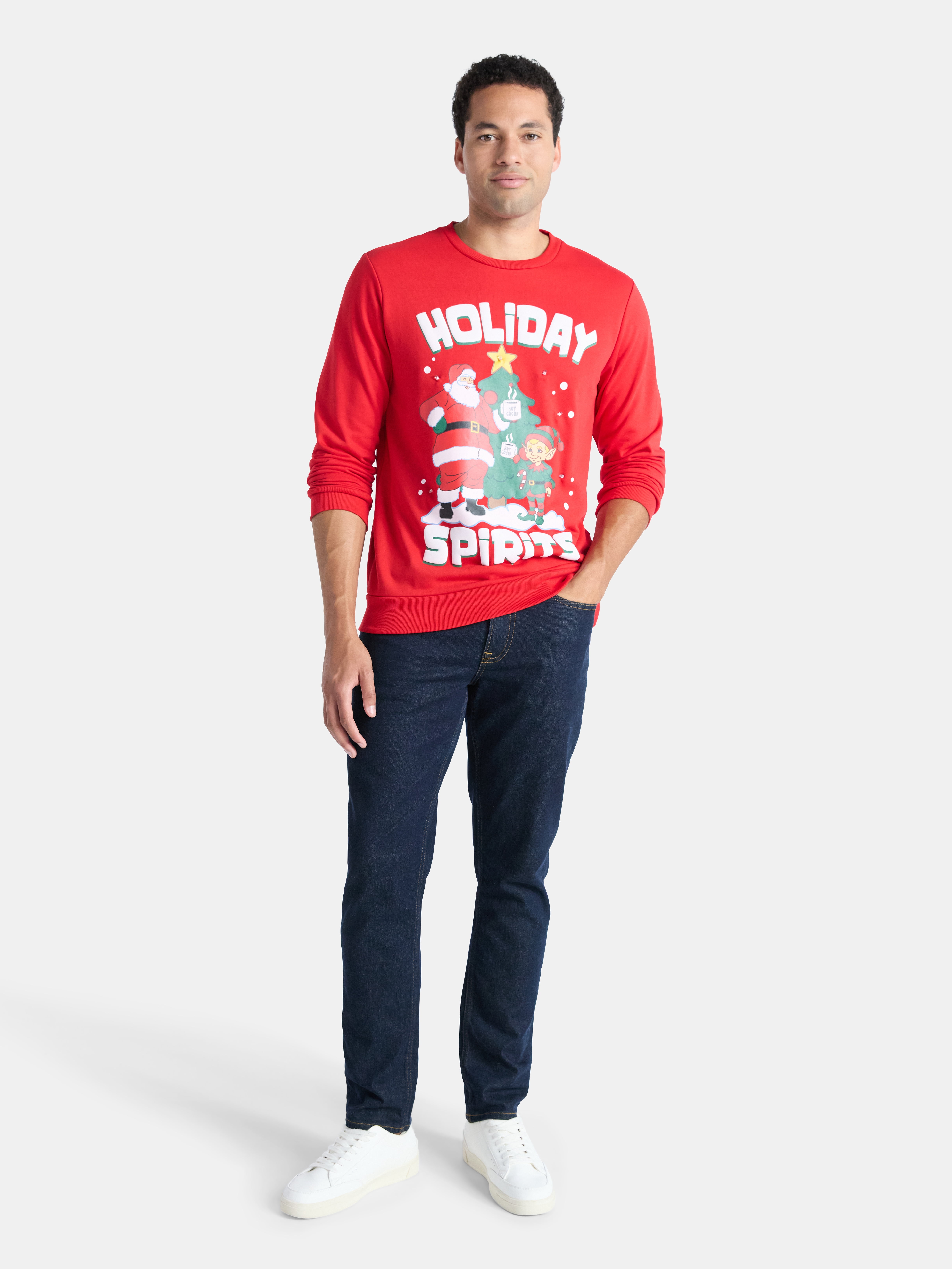 Men's Christmas Light Up Graphic Sweatshirt from Holiday Time, Sizes XS-3XL