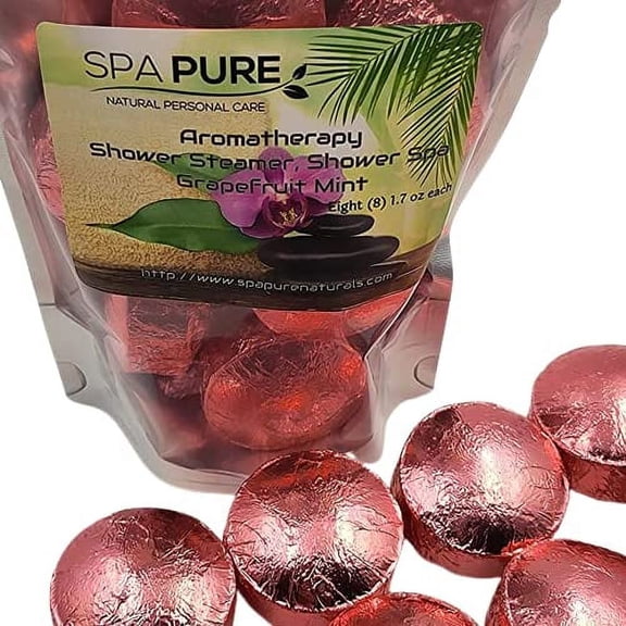 8 Lavender Mint Aromatherapy Shower Bombs 1.6 oz Each with 100% Natural/Organic Essential Oils - Transform Your Shower - Transform Your Mood (Lavender Mint) (Spearmint)