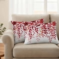 thumbnail image 2 of Red Eucalyptus Leaves Outdoor Waterproof Pillow Covers, Summer Botanical Weeping Decorative Rectangle Throw Pillowcase Sofa Cushion Sham for Patio/Couch/Chair, 20"x12" 2 Pack, 2 of 8