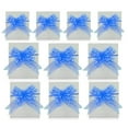 thumbnail image 2 of 10Pcs 50mm Pull Bows Ribbon DIY Gift Wrap Wedding Party Christmas Car Decor Blue Organza, 2 of 5