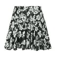 thumbnail image 3 of vigerkar Flowy Skirt for Women Casual Boho Ruffle Tiered Skorts High Waist Mini Skirts Black, XL, 3 of 7