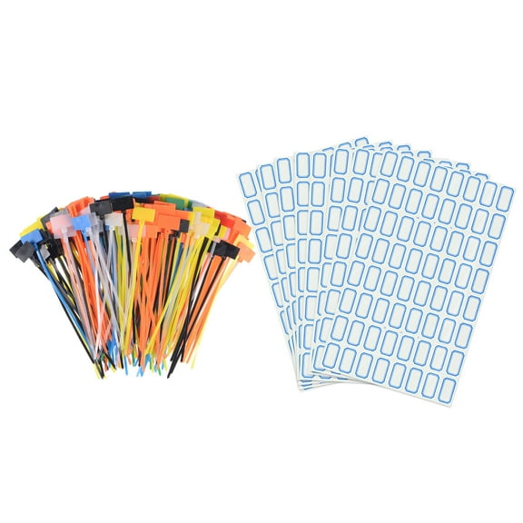 Uxcell 7 Colors Nylon Cable Ties Tags Label Marker Self-Locking for Marking Organizing 250 Pack
