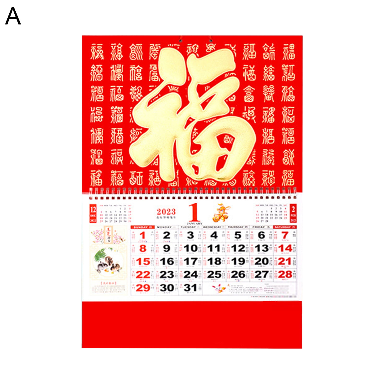 VEAREAR Chinese Wall Calendar Record Date Double Coil Daily 2025 Year