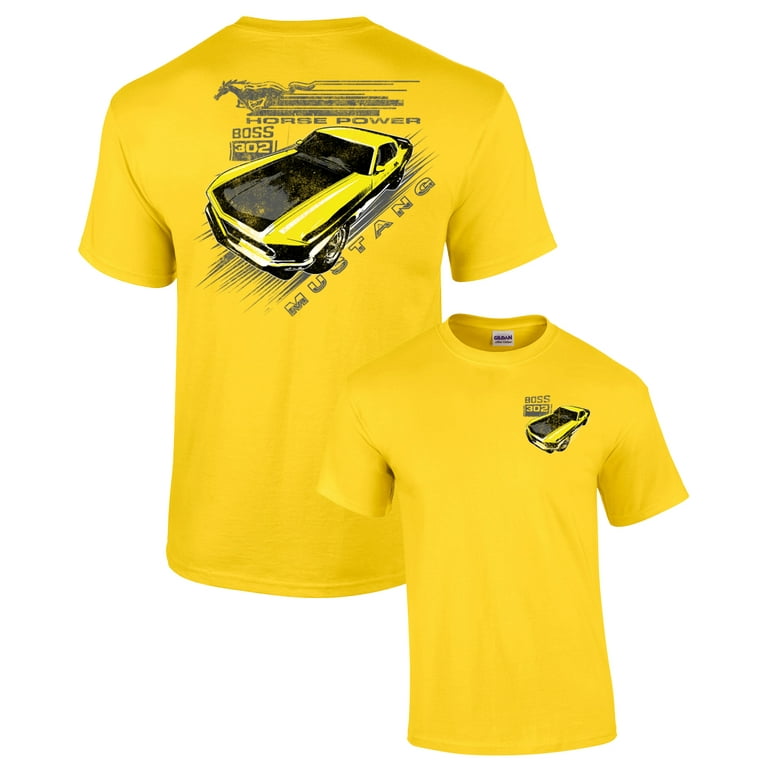 lufthavn På jorden Mathis Ford Mustang Vintage Yellow Boss 302 Adult Short Sleeve T-shirt-Neonyel-5Xl  - Walmart.com