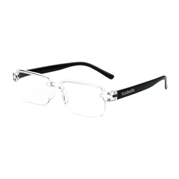 Funbella Reading glasses, 2 Pack Blue Light Blocking Reading Glasses for Men, Stylish Half Frame Metal Computer Readers