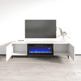 thumbnail image 4 of Pafos BL-EF Fireplace TV Stand for TVs up to 80", Modern Matte 71" Entertainment Center, Electric Fireplace TV Media Console with Storage Cabinets, 4 of 6