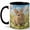 Black, variant on Cute Bunny Coffee Mug, Spring Meadow Rabbit Lover Design, 11 oz Ceramic Cup
