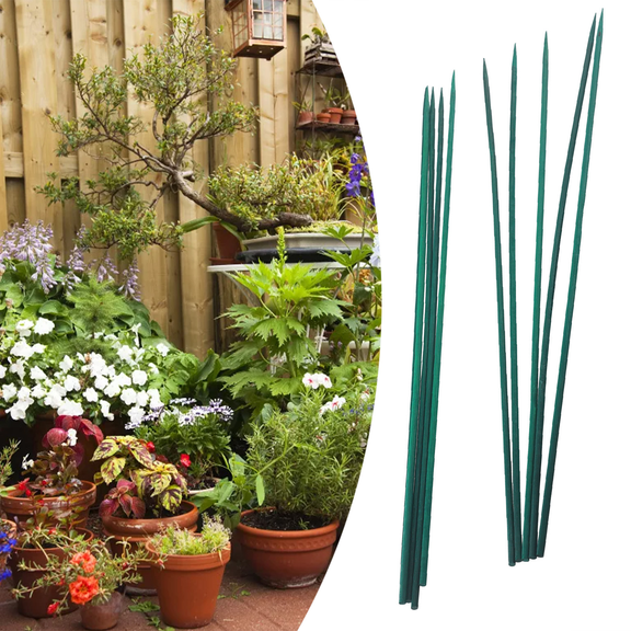 RichLink 10 Pack Green Bamboo Sticks Plant Stakes, Plant Support Sticks for Indoor Plants, Sturdy Bamboo Stakes, Floral Plant Support for Indoor and Outdoor Plants 15.8 Inches