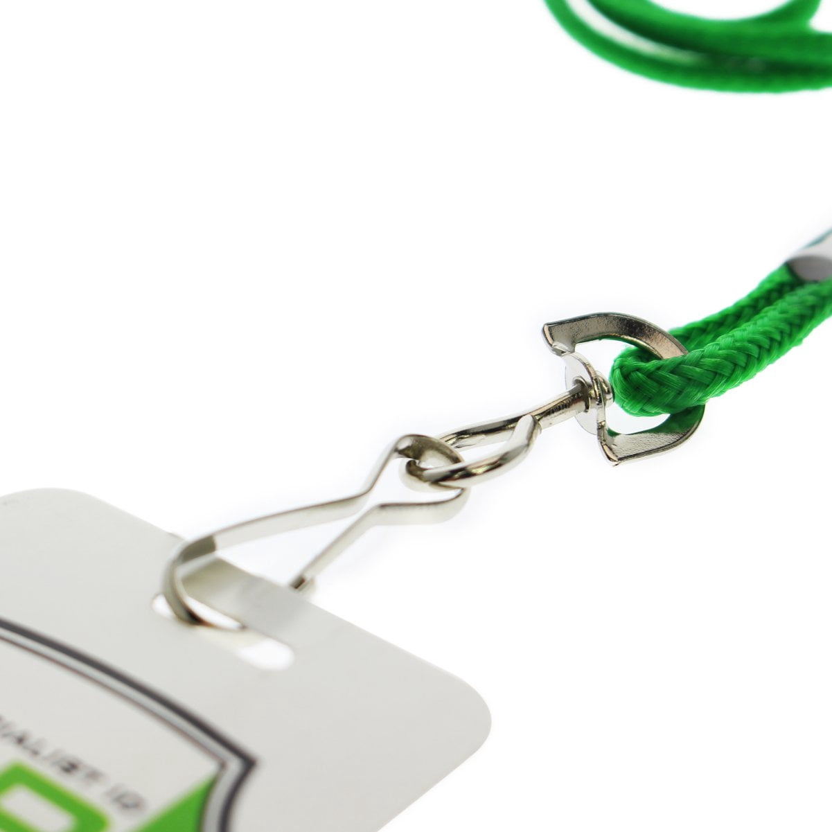 Bulk 100 Pack - Premium Round ID Badge Neck Lanyards for Card Holders and Name Tags - 36 in Non-Breakaway Heavy Duty Cord & Secure Metal Swivel J Hook Clip by Specialist ID (Green)