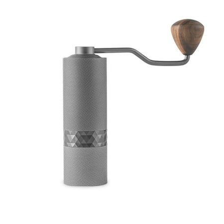 

Coffee Accessories Espresso with Wood Handle Kitchen Tool Manual Coffee Grinder Stainless Steel Burr Adjustable Setting Coffee Bean Mill GREY