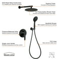 thumbnail image 6 of Boyel Living 10 in. Shower System Wall Mount Rain Dual Shower Heads for Bathroom Handheld 3.2 GPM Rainfall Shower Faucet Set 5-Spray Patterns with Hand Shower in Matte Black, 6 of 7