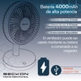 thumbnail image 4 of Ventilador De Torre mesa Compacto recargable color negro moon para Escritorio Oficina Buró con cable usb silencioso de 4 velocidades altura de 28cm Beckon, 4 of 8