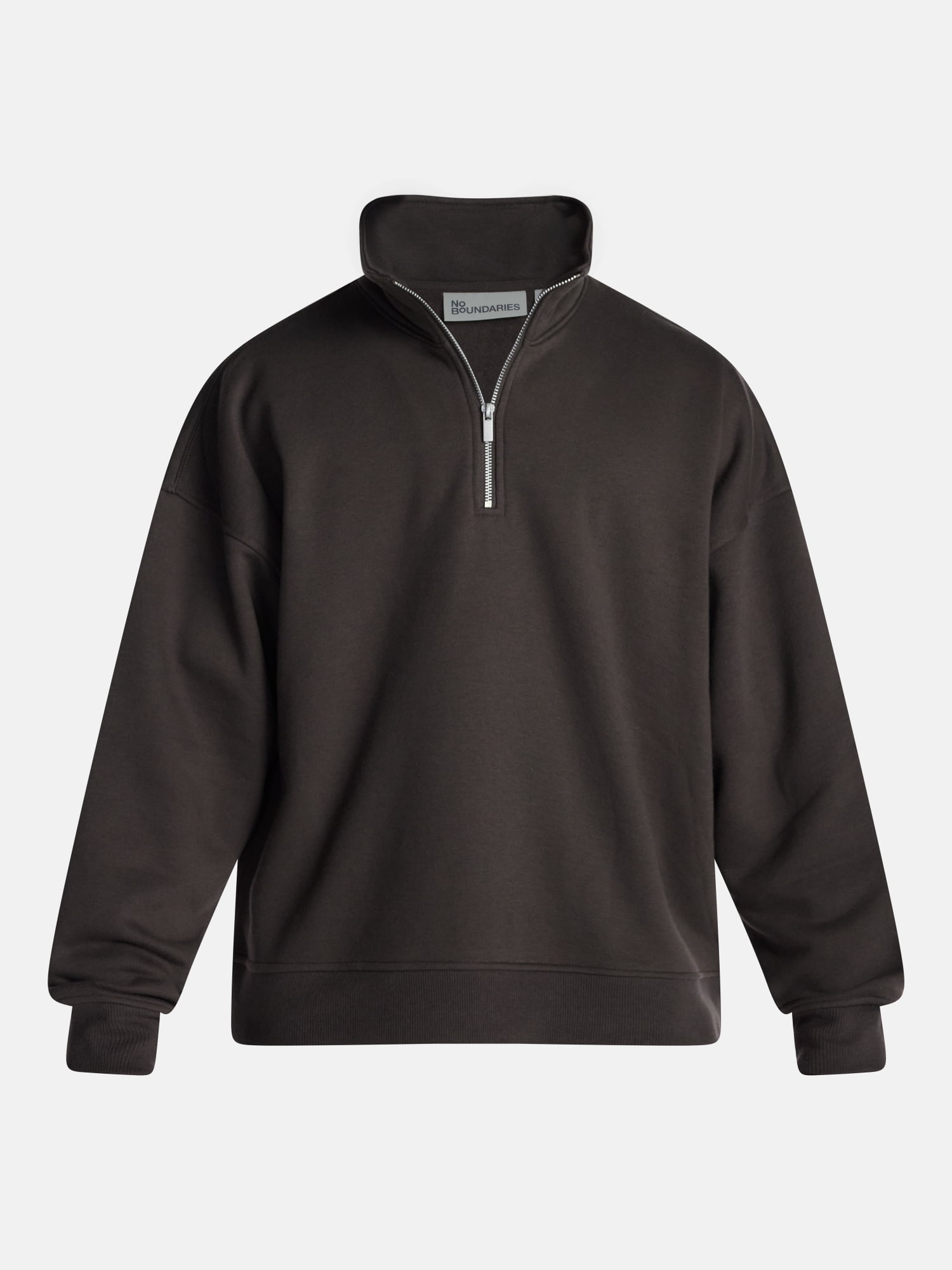 No Boundaries Boxy Fit Quarter Zip Fleece Sweatshirt with Long Sleeves, Men's XS-4XLT