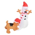 thumbnail image 4 of Muñeco de nieve inflable de 3,6 pasteles con luces lideros blancas para morder perro, muñeco de nieve inflable de navidad para decoraciones de patio resistente al agua ip44, 4 of 7