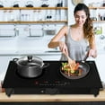 thumbnail image 4 of Cheftop Induction 2 Burner Cooktop - Portable 120V Digital Ceramic 2 Burner Electric Cooktop w Kids Safety Lock 1800 Watt, Touch Sensor Control, Multiple Controls Cooking Zones & Power Levels, 4 of 8