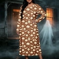 thumbnail image 4 of SELONE Plus Size Nightgowns for Women Long Maxi Sleepshirt Pumpkin Skeleton Long Sleeve Nightshirt Halloween Loungewear, 4 of 8