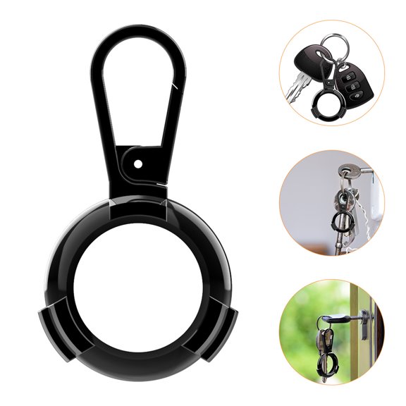 FOMIYES 1Pc Anti Lost Case Metal Cover with Easy Hook Attachment Black