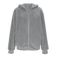 thumbnail image 6 of Admvng Fleece Jacket Women Zipper Hooded Cardigan Coats Long Sleeve Winter Jackets for Women S-2XL, 6 of 7