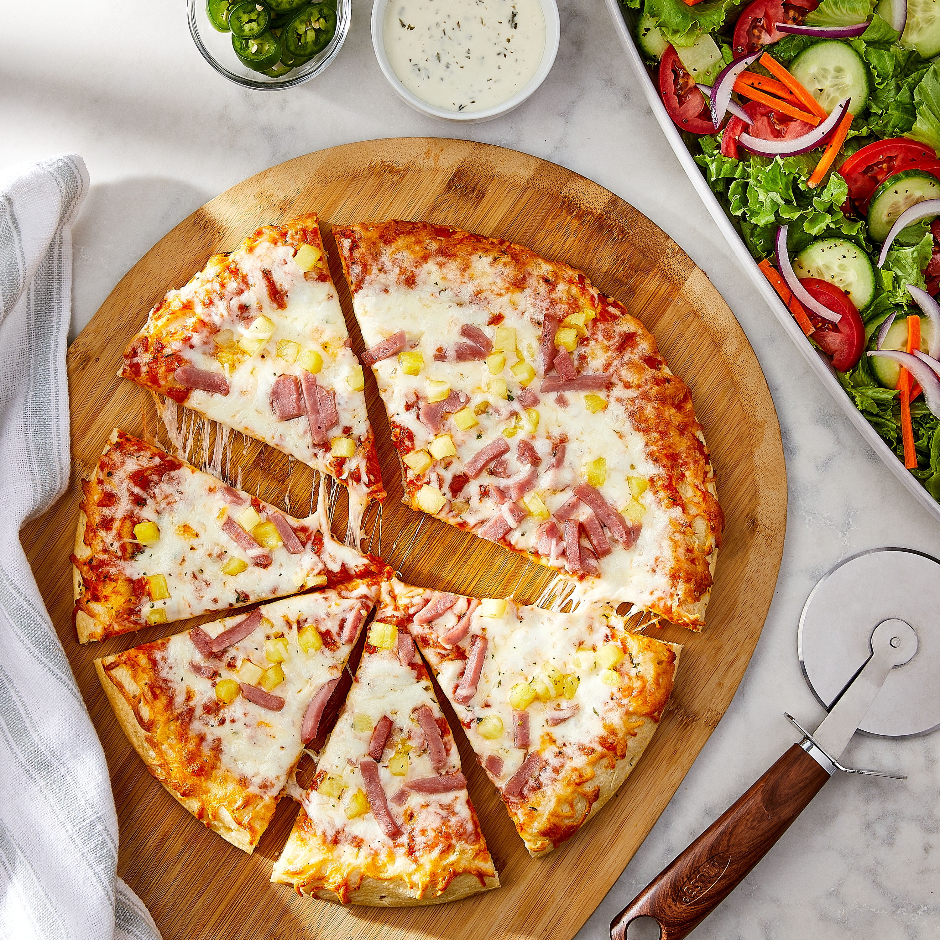 Great Value Rising Crust Hawaiian Pizza, Tomato Sauce, 27.97 oz (Frozen)