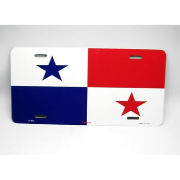 PANAMA FLAG METAL CAR LICENSE PLATE,PANAMÁ BANDERA,PANAMANIAN FLAG LICENSE PLATE - Aluminum ( 12 inch x 6 inch )