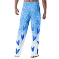 thumbnail image 3 of Fgvctg Mens Pajama Pants Valentine's Day Loungewear Sleepwear Wide Leg Pajama Love Heart Print High Waisted Pj Pants Lightweight Spring Fall Drawstring Lounge Pants with Pockets Blue 2XL, 3 of 4