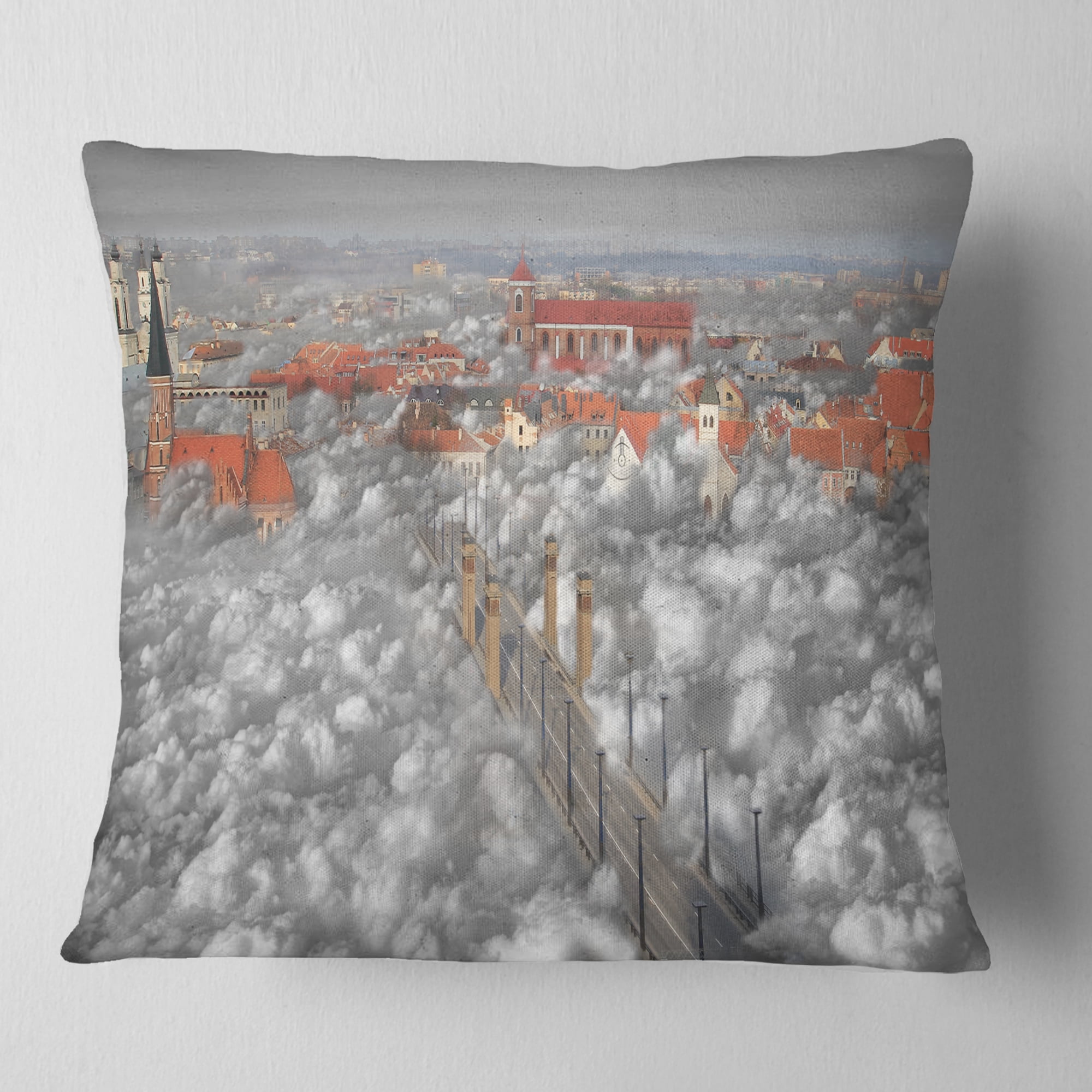 Designart When the Cloud Descends - Abstract Throw Pillow - 18x18