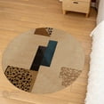 thumbnail image 7 of Beige Area Rug 7X7, Geometric Wool, Area Rugs, Hallway Living room, Round Carpet, 7 of 7