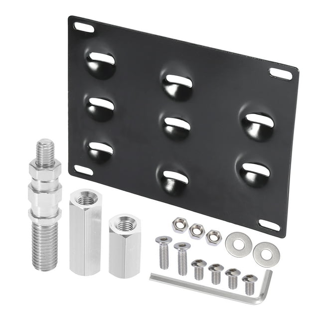 Soporte de placa de matrícula Unique Bargains con Adaptador de remolque color negro