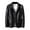 Black, variant on Men's Leather Jacket with Suit Collar, Casual Leather Coat Black L